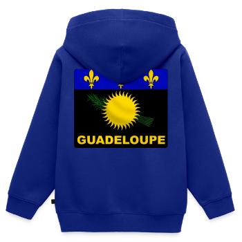 Guadeloupe Flagge - Kinder Premium Organic Zip Hoodie - Royalblau - Hinten - AI Model Kid Male (0cm)