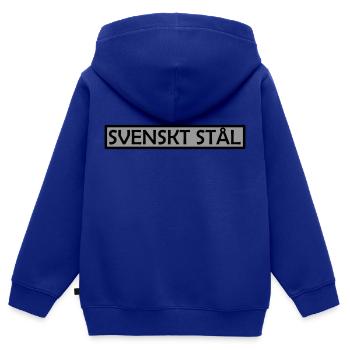 Acier suédois - Sweat Premium à capuche zippé enfant bio - bleu roi - Dos - AI Model Kid Male (0cm)
