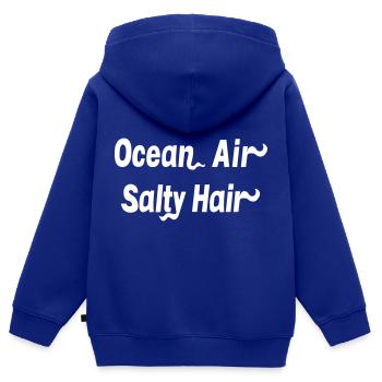 Ocean Air Salty Hair - Kinder Premium Organic Zip Hoodie - Royalblau - Hinten - AI Model Kid Male (0cm)