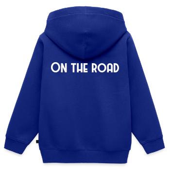 Unterwegs - Roadtrip und Reisen - Kinder Premium Organic Zip Hoodie - Royalblau - Hinten - AI Model Kid Male (0cm)