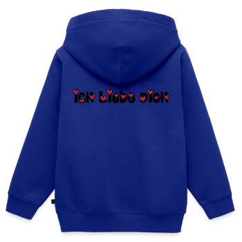 ich liebe dich - Kinder Premium Organic Zip Hoodie - Royalblau - Hinten - AI Model Kid Male (0cm)