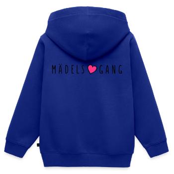maedels herz gang - Kinder Premium Organic Zip Hoodie - Royalblau - Hinten - AI Model Kid Male (0cm)