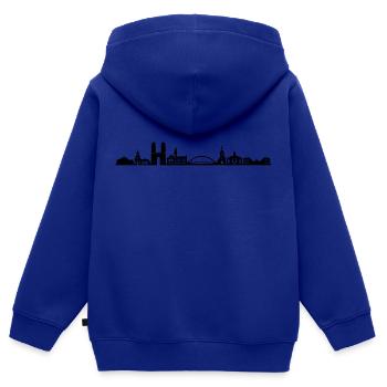 Skyline - Saarbrücken - Kinder Premium Organic Zip Hoodie - Royalblau - Hinten - AI Model Kid Male (0cm)