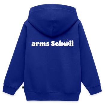 arms Schwiii - Kinder Premium Organic Zip Hoodie - Royalblau - Hinten - AI Model Kid Male (0cm)