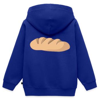 Brot - Kinder Premium Organic Zip Hoodie - Royalblau - Hinten - AI Model Kid Male (0cm)