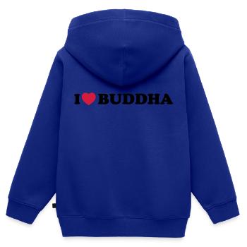 i love Buddha - Sweat Premium à capuche zippé enfant bio - bleu roi - Dos - AI Model Kid Male (0cm)
