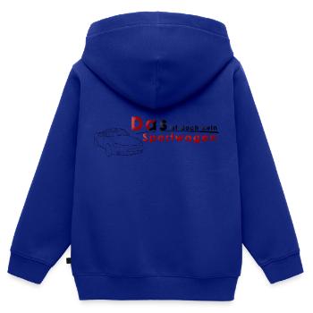 Das ist doch kein Sportwagen Variante 1 - Kinder Premium Organic Zip Hoodie - Royalblau - Hinten - AI Model Kid Male (0cm)
