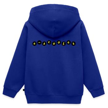 E-Scooter Roller Scooter - Sweat Premium à capuche zippé enfant bio - bleu roi - Dos - AI Model Kid Male (0cm)