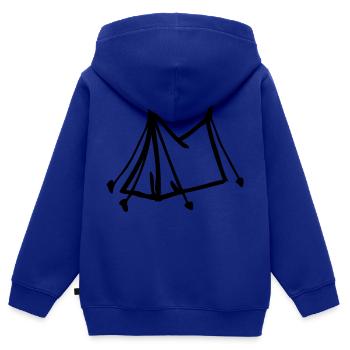 Zelt - Kinder Premium Organic Zip Hoodie - Royalblau - Hinten - AI Model Kid Male (0cm)