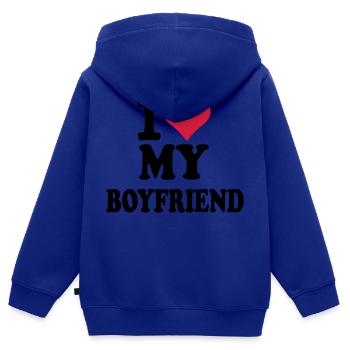 I love my boyfriend - Kinder Premium Organic Zip Hoodie - Royalblau - Hinten - AI Model Kid Male (0cm)