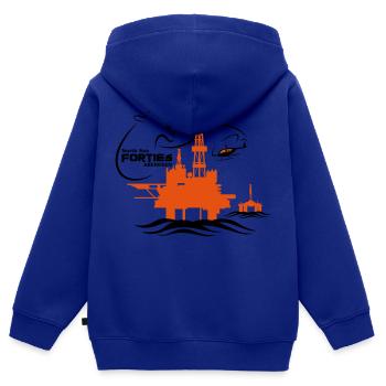 Forties Oil Rig Platform North Sea Aberdeen - Kids Premium Organic Zip-up Hoodie - royal blue - Back - AI Model Kid Male (0cm)