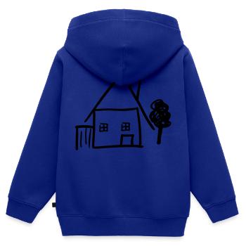maison - Sweat Premium à capuche zippé enfant bio - bleu roi - Dos - AI Model Kid Male (0cm)