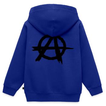Anarchy Anarchist Punk - Kids Premium Organic Zip-up Hoodie - royal blue - Back - AI Model Kid Male (0cm)