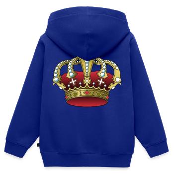 Krone - Kinder Premium Organic Zip Hoodie - Royalblau - Hinten - AI Model Kid Male (0cm)
