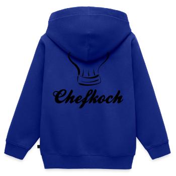 chefkoch - Kinder Premium Organic Zip Hoodie - Royalblau - Hinten - AI Model Kid Male (0cm)
