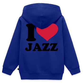 Jazz - Sweat Premium à capuche zippé enfant bio - bleu roi - Dos - AI Model Kid Male (0cm)