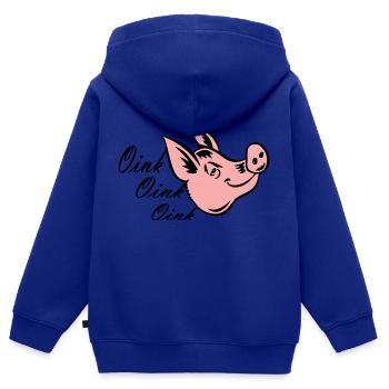 Petit cochon - Sweat Premium à capuche zippé enfant bio - bleu roi - Dos - AI Model Kid Male (0cm)