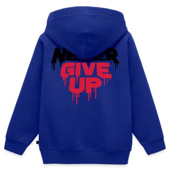 rot graffiti tropfen spray durchhalten cool never - Kinder Premium Organic Zip Hoodie - Royalblau - Hinten - AI Model Kid Male (0cm)