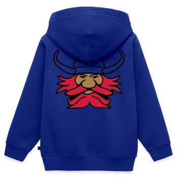 wickinger_3c - Sweat Premium à capuche zippé enfant bio - bleu roi - Dos - AI Model Kid Male (0cm)