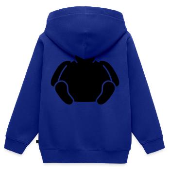 Sitting Fat Man - Kinder Premium Organic Zip Hoodie - Royalblau - Hinten - AI Model Kid Male (0cm)