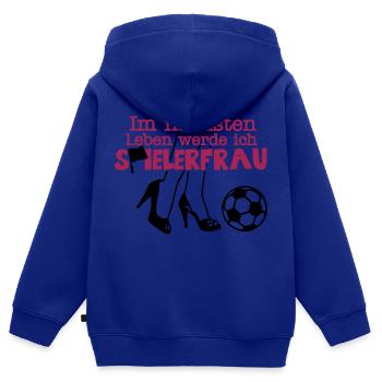 Im nächsten Leben werde ich Spielerfrau - Kinder Premium Organic Zip Hoodie - Royalblau - Hinten - AI Model Kid Male (0cm)