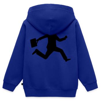 Business - Kinder Premium Organic Zip Hoodie - Royalblau - Hinten - AI Model Kid Male (0cm)