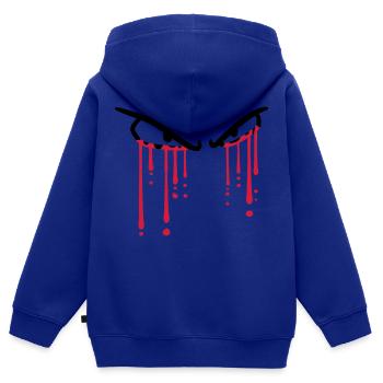 blood drops 2 eyes graffiti cry howling tears - Kids Premium Organic Zip-up Hoodie - royal blue - Back - AI Model Kid Male (0cm)