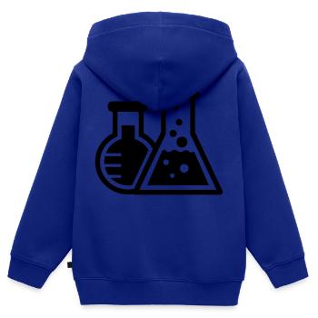 Tubes à essai (chimie) - Sweat Premium à capuche zippé enfant bio - bleu roi - Dos - AI Model Kid Male (0cm)