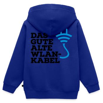 WLAN Kabel Computer Shirt - Kinder Premium Organic Zip Hoodie - Royalblau - Hinten - AI Model Kid Male (0cm)