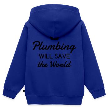 Klempner / Sanitär / Arbeit / Job - Kinder Premium Organic Zip Hoodie - Royalblau - Hinten - AI Model Kid Male (0cm)