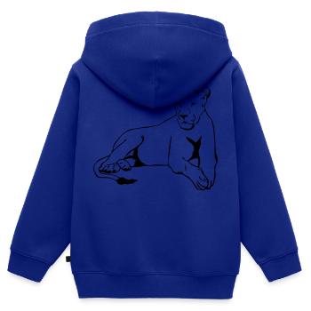 Lion - Löwe - Löwin - Kinder Premium Organic Zip Hoodie - Royalblau - Hinten - AI Model Kid Male (0cm)