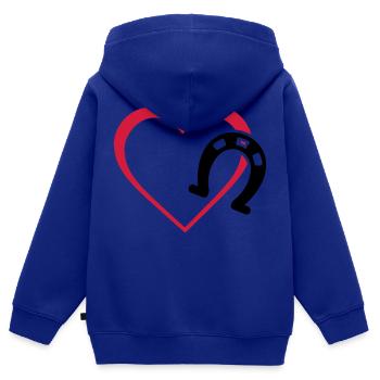 Symbole - Hufe Herz - Kinder Premium Organic Zip Hoodie - Royalblau - Hinten - AI Model Kid Male (0cm)
