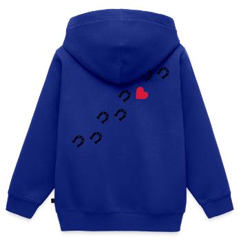 Symbole - Hufe Herz - Kinder Premium Organic Zip Hoodie - Royalblau - Hinten - AI Model Kid Male (0cm)