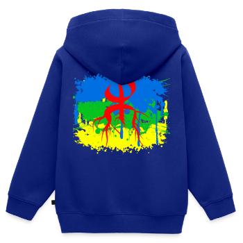 Amazigh-Flagge - Kinder Premium Organic Zip Hoodie - Royalblau - Hinten - AI Model Kid Male (0cm)