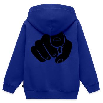 Point hand finger - Kids Premium Organic Zip-up Hoodie - royal blue - Back - AI Model Kid Male (0cm)