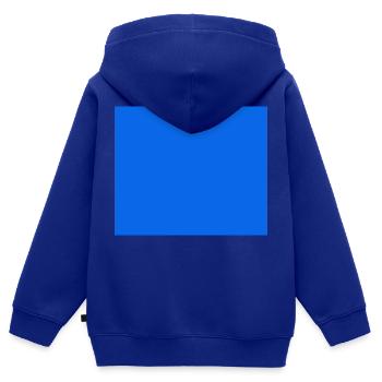 Rectangle Blue Color - Kids Premium Organic Zip-up Hoodie - royal blue - Back - AI Model Kid Male (0cm)