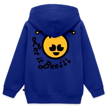 Let it bee happy emoticon - Kids Premium Organic Zip-up Hoodie - royal blue - Back - AI Model Kid Male (0cm)