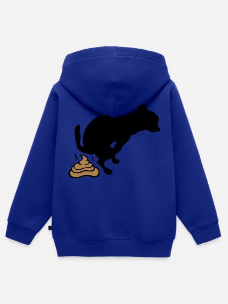 chien merde chie - Sweat Premium à capuche zippé enfant bio - bleu roi