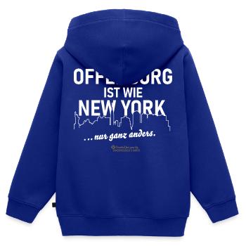 Offenburg - Kinder Premium Organic Zip Hoodie - Royalblau - Hinten - AI Model Kid Male (0cm)