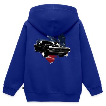 Amerikanisches Muscle-Car - Kinder Premium Organic Zip Hoodie - Royalblau - Hinten - AI Model Kid Male (0cm)
