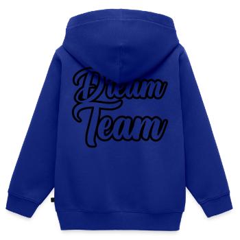 Équipe de rêve - Sweat Premium à capuche zippé enfant bio - bleu roi - Dos - AI Model Kid Male (0cm)