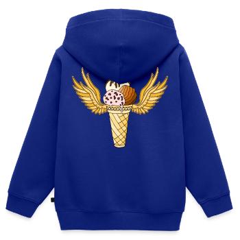 Eis - Kinder Premium Organic Zip Hoodie - Royalblau - Hinten - AI Model Kid Male (0cm)