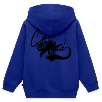 Cat Dad Katzenfreund Design - Kinder Premium Organic Zip Hoodie - Royalblau - Hinten - AI Model Kid Male (0cm)