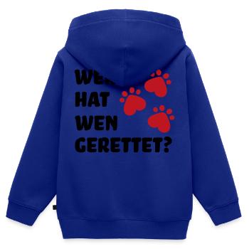 Tierschutz Hund - Kinder Premium Organic Zip Hoodie - Royalblau - Hinten - AI Model Kid Male (0cm)