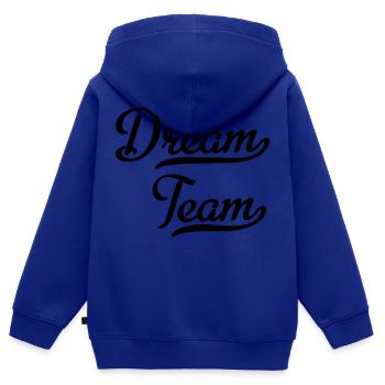 Équipe de rêve - Sweat Premium à capuche zippé enfant bio - bleu roi - Dos - AI Model Kid Male (0cm)