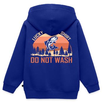 Fischer Fischen Angeln Angel Angler Fische Fisch - Kinder Premium Organic Zip Hoodie - Royalblau - Hinten - AI Model Kid Male (0cm)