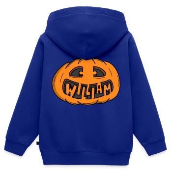 William Halloween Kürbis - Kinder Premium Organic Zip Hoodie - Royalblau - Hinten - AI Model Kid Male (0cm)