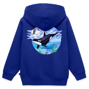Orcajagd in der Antarktis - Kinder Premium Organic Zip Hoodie - Royalblau - Hinten - AI Model Kid Male (0cm)