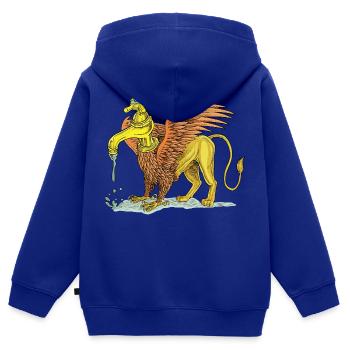 LE ROBINET - Sweat Premium à capuche zippé enfant bio - bleu roi - Dos - AI Model Kid Male (0cm)