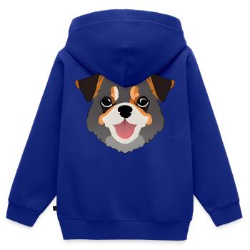 Chien mignon - Sweat Premium à capuche zippé enfant bio - bleu roi - Dos - AI Model Kid Male (0cm)